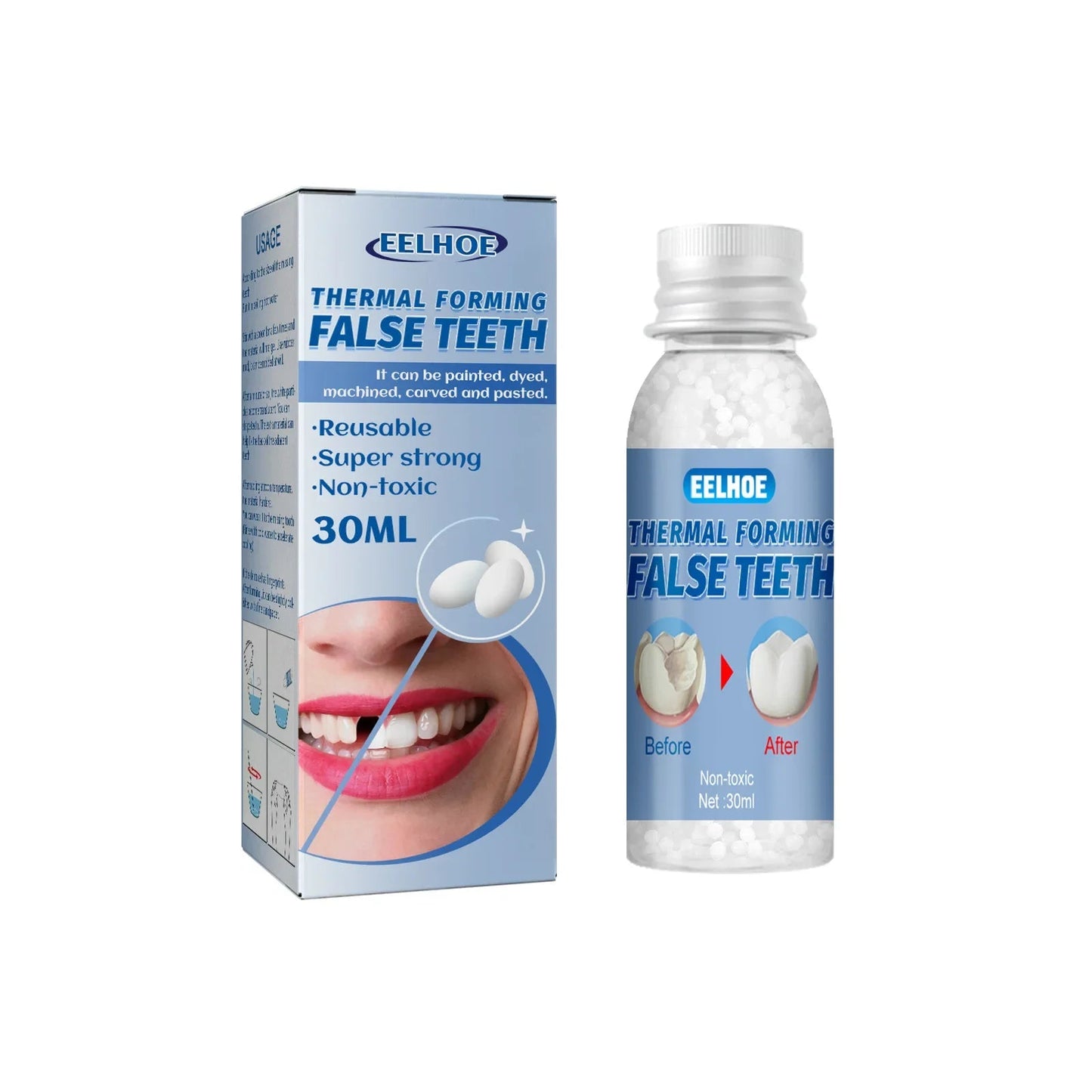 50g Resin Temporary Tooth Repair Granules Teeth Gaps Missing Broken Tooth Filling Moldable Adhesive Dentures False Teeth Tools Viralgem Store