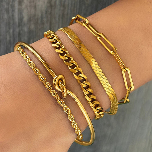 Stainless Steel Bracelet Set Classic Fashion Five Bracelet Set Exquisite Bracelet For Women Jewelry Banquet Gift Recommendation Viralgem Store