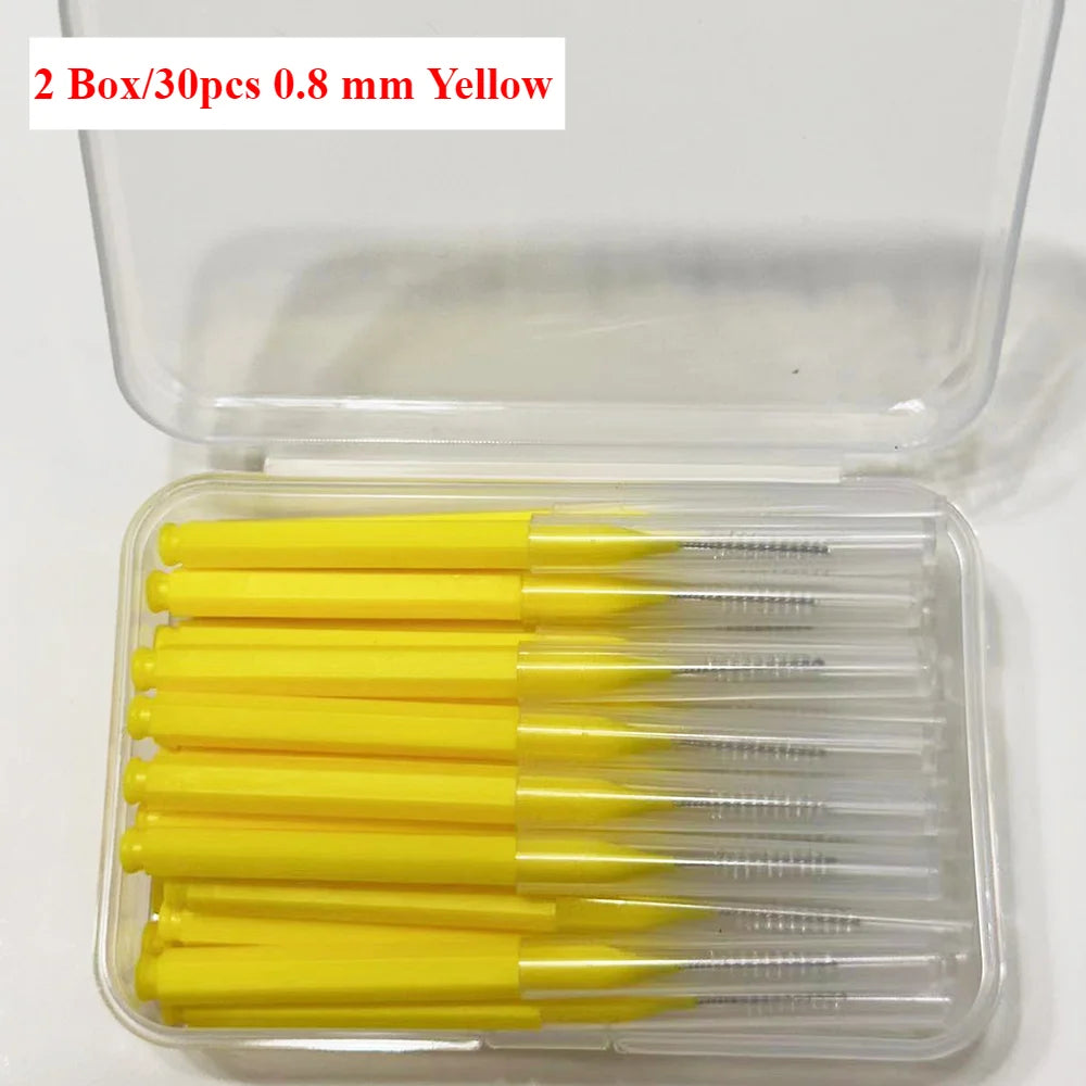 30pcsInterdental Brushes Dental Brush Between Teeth For Dental Orthodontic Clean Between Teeth Cleaning Tools Soft Micro Brushes