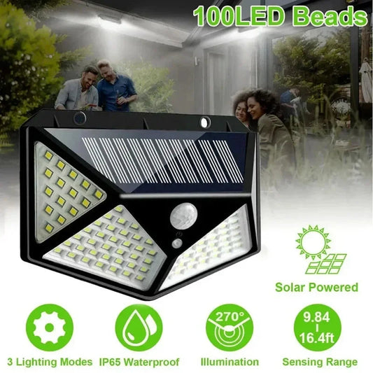 1/2/4/6Pcs 100 LED Wall Lights Outdoor Solar Lamp PIR Motion Sensor Solar Powered Sunlight Street Light for Garden Decoration Viralgem Store
