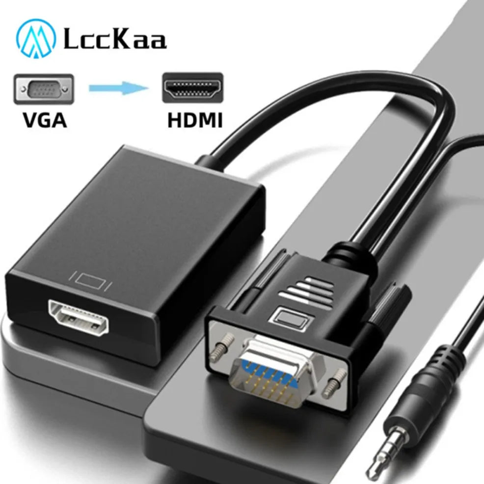 VGA to HDMI Converter Adapter 1080P VGA Male to HDMI Female Adapter Cable With 3.5mm Audio Output  for PC Laptop HDTV Projector Viralgem Store