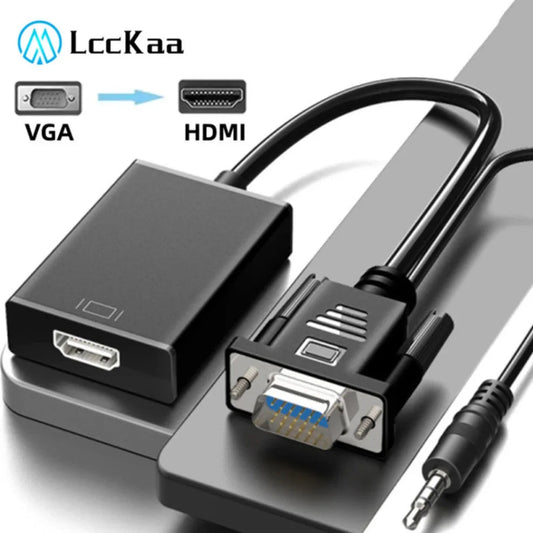VGA to HDMI Converter Adapter 1080P VGA Male to HDMI Female Adapter Cable With 3.5mm Audio Output  for PC Laptop HDTV Projector Viralgem Store