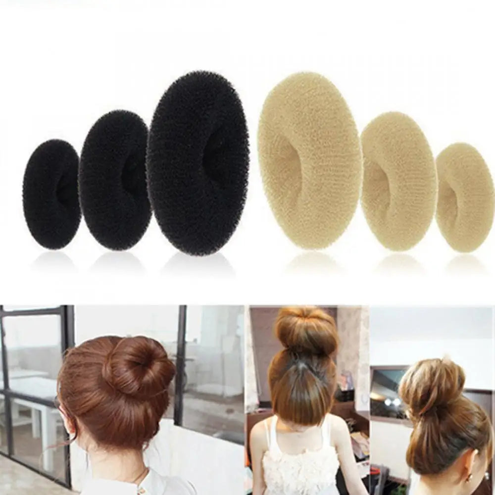 3Colors Magic Roll Foam Sponge Easy Big Ring Women Hair Bun Maker Donut Hair Styling Tools Hairstyle Hair Accessories For Girls