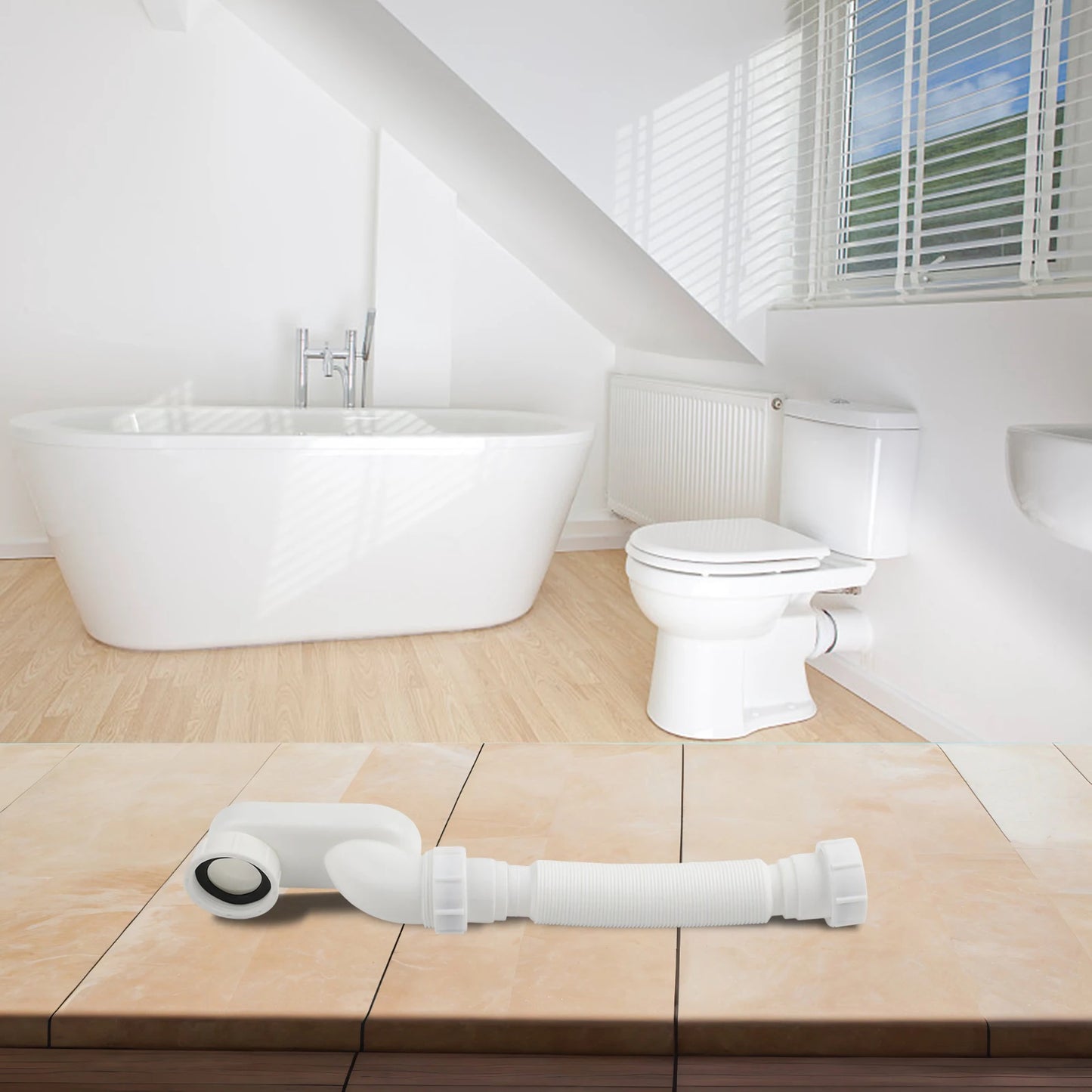 Adapts To Various Drain Alignments Effective Drainage Solution Easy Installation Bathtub Drain Compact Bathroom Use