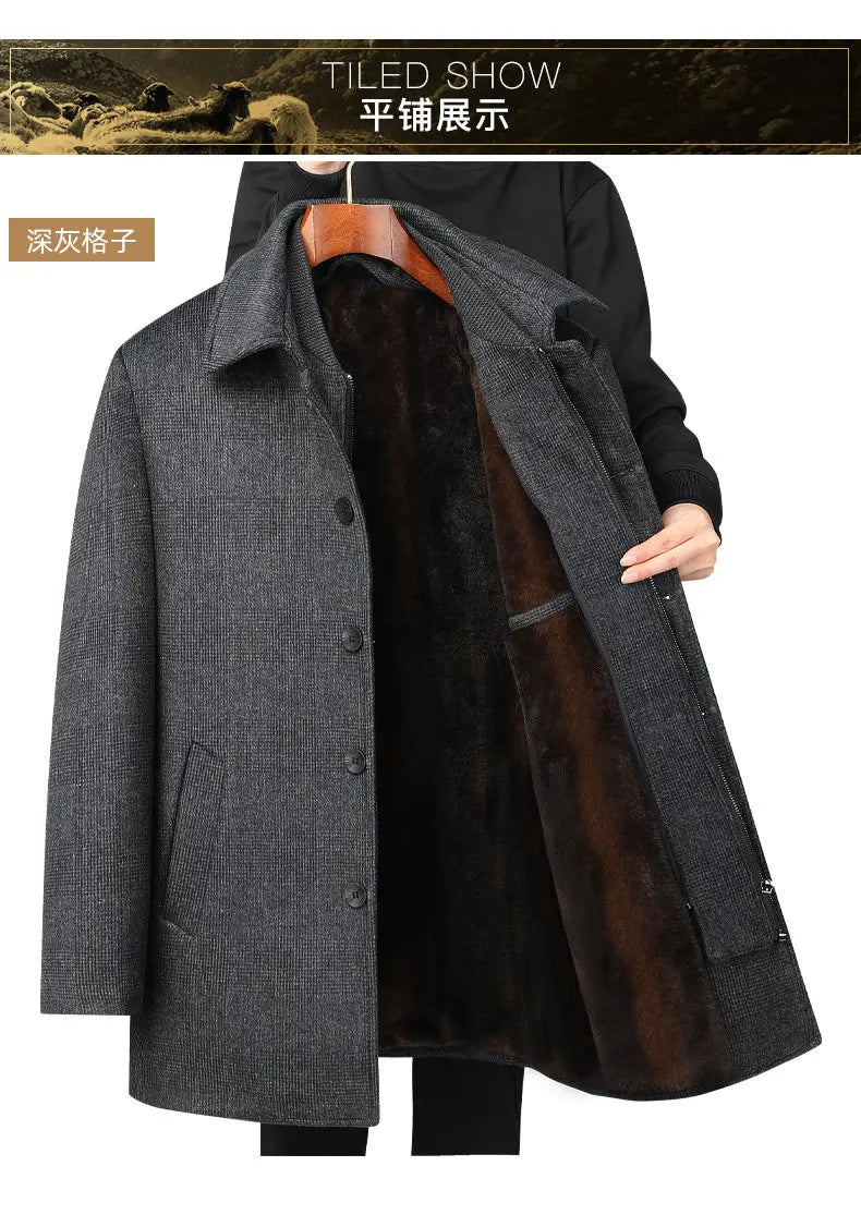 2023 new arrival winter jacket men fashion Woolen Coat Men's Casual Wool thicken warm trench coat Men Dress Jacket Size M-4XL