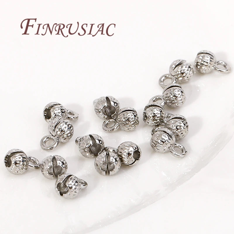 4/5.5MM Brass Cord Ends 18K Gold Plated Clam Shell Bead Tip Ball Chain Crimp Findings For DIY Beading Jewellery Making Supplies