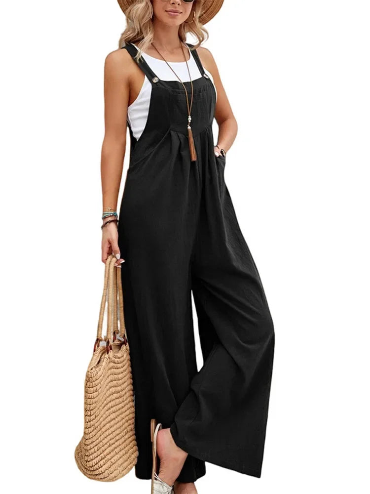 Women Loose Fit Fashion Overalls Wide Leg Baggy Bib Overalls Jumpsuit Dungarees Summer Jumpsuit Casual Elegant Overalls Summer Viralgem Store