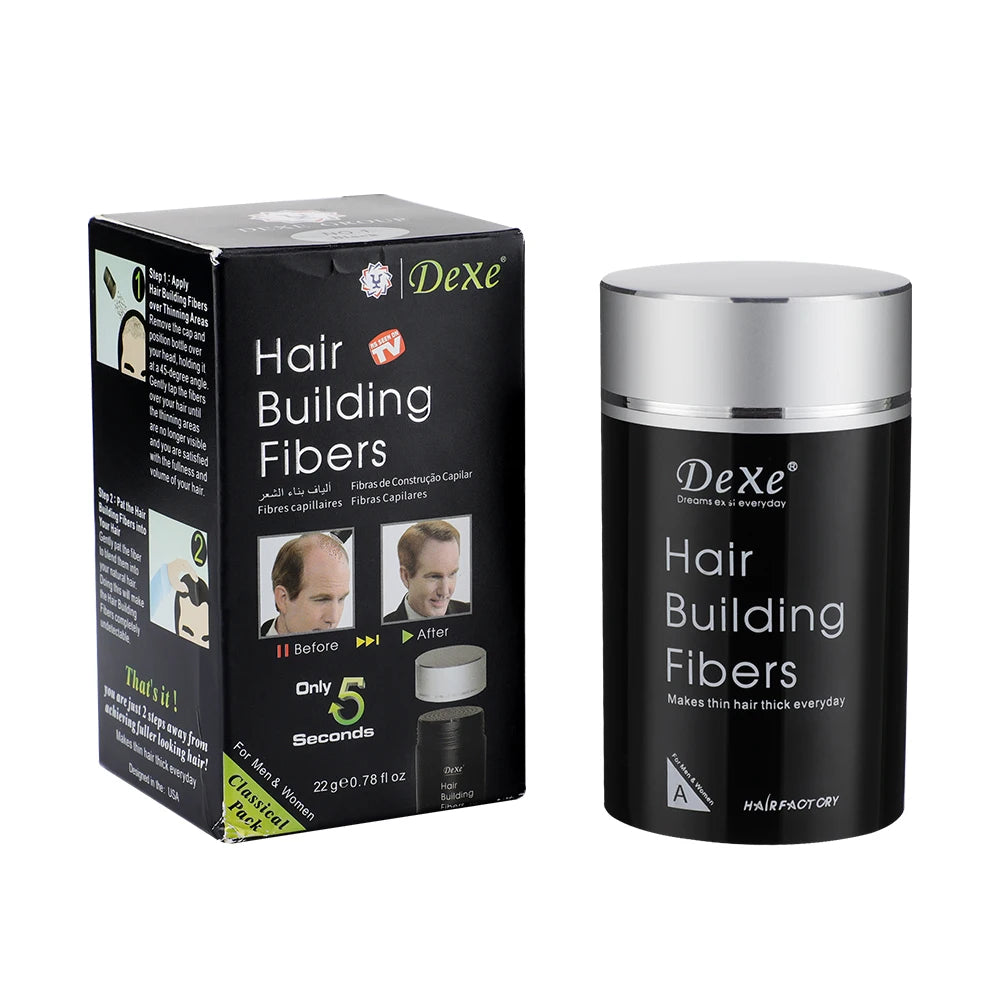 20g DEXE Hair Building Fibers Powder Black Natural Hair Care Sweat Resistant Hair Growth Thicken Product for Thinning Hair Scalp