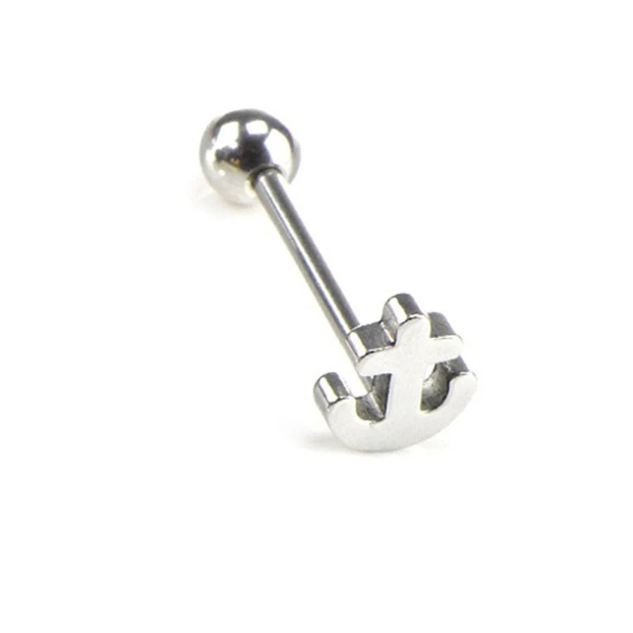 1-4pcs 14G Stainless Steel Tongue Rings Punk Straight Barbells Heart Star Maple Leaf Anchor Cross Tongue Piercing Jewelry Unisex Viralgem Store