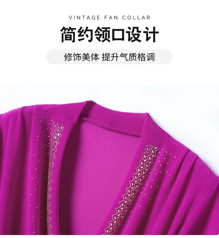 Summer Women's Short Sleeve T-shirt V-neck Korean Version Fashion Tops Female Shinning Ringstones Mesh Slim T Shirt