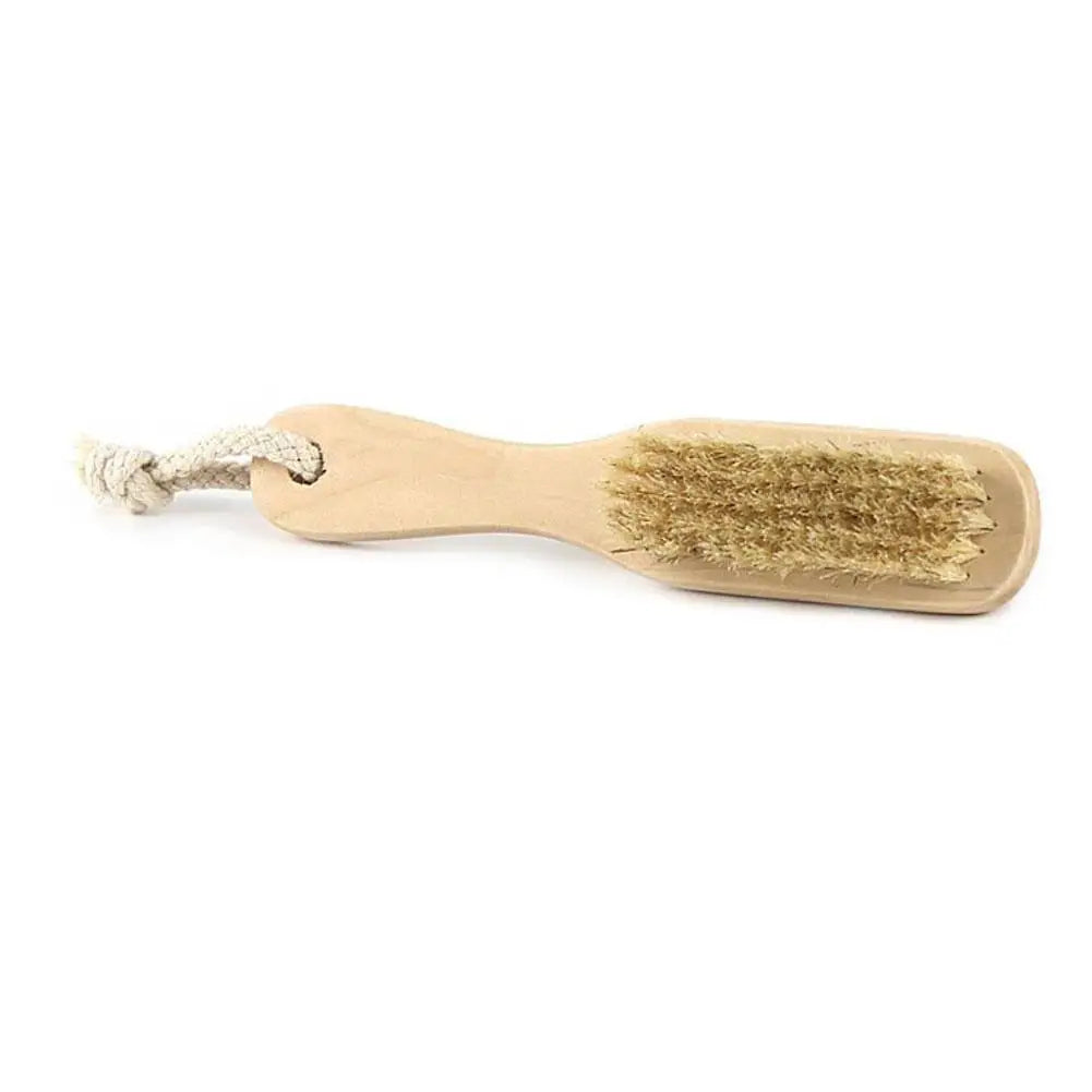 1pc Wood Handle Pumice Stone Foot Brush Scrubber Feet Natural Skin Dead Exfoliating Bristle Massage Tool Pedicure Remover B K2F1