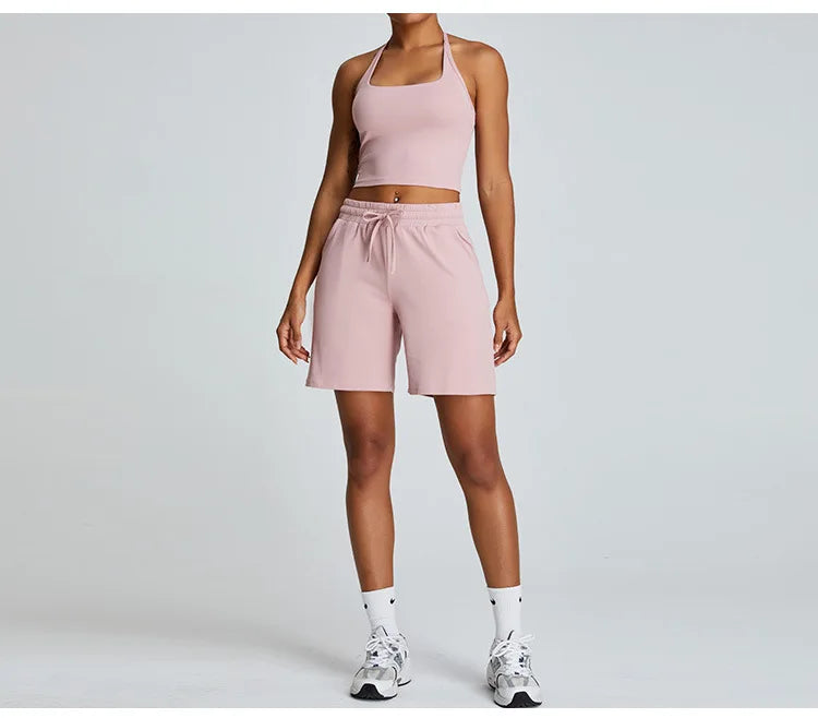 YJ-Spring and Summer New Halter Yoga Vest Women's Sling Beauty Back Exercise Underwear Slim Fit and Quick-Drying Yoga Clothes Br