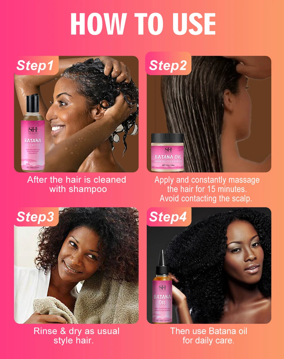 Africa Batana Mask oil Hair Butter Traction Alopecia Anti-break Hair Growth Care Products Moisturize Repair Dry Batana Hair mask