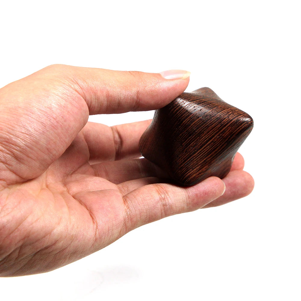 Wooden Hexagonal Cube Reflexology Roller Full Body Massage Therapy Tools for Anti-Cellulite,Lymphatic Drainage,Muscle Relaxation