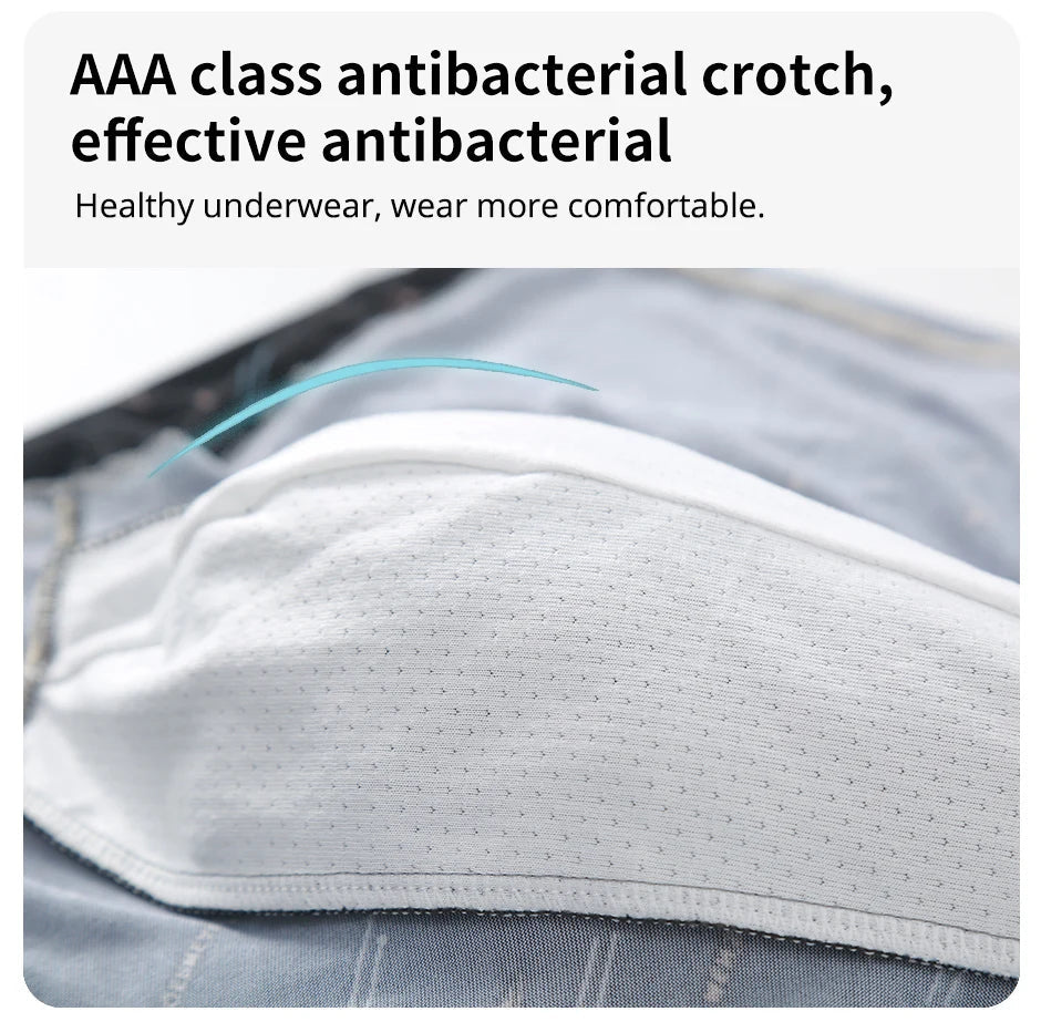 4-piece MEN'S Boyshort Young Men Printed Comfortable Underwear for Middle-aged and Elderly Men to Increase 5XL/6XL Boyshort. Viralgem Store