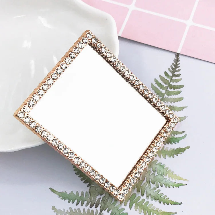 2pcs Round Mini Cute Love Heart Make Up Mirror For Mobile Phone Accessories Self-Adhesive Sticker DIY Phone Decoration Crafts Viralgem Store