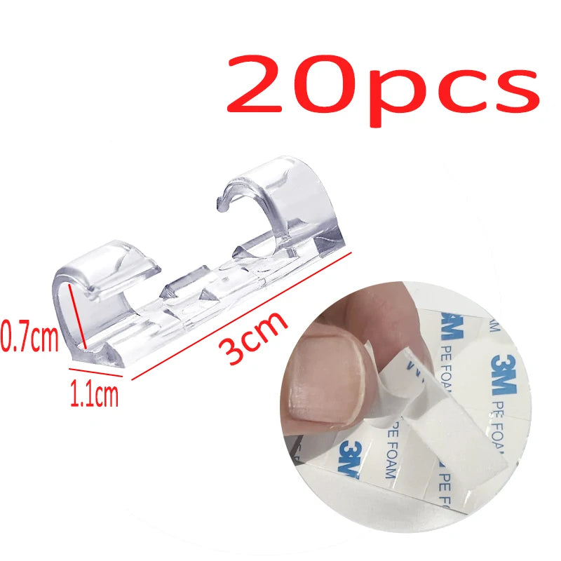 16/20pcs Cable Organizer Clips Cable Management Wire Manager Cord Holder USB Charging Data Line Bobbin Winder Wall Mounted Hook Viralgem Store