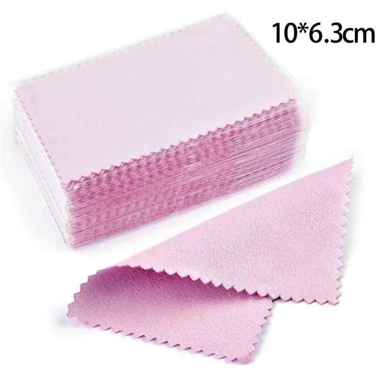 50Pcs Polish Polishing Cloth Silver Color Cleaning Polishing Cloth Soft Clean Wipe Wiping Cloth For Silver Gold Jewelry Tool