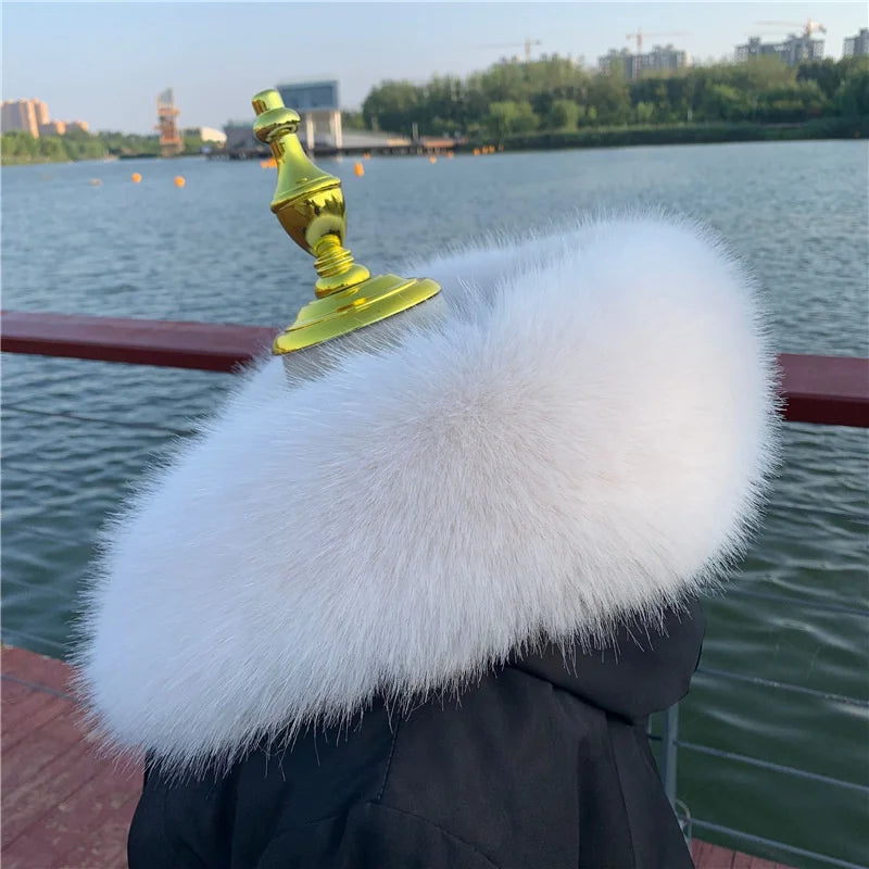 Women Faux Fox Fur Collar Shawl Furry Fur Collar For Winter Coat Hood Fur Decor Fake Fur Scarf Parkas Coat Fur Collar Scarves Viralgem Store