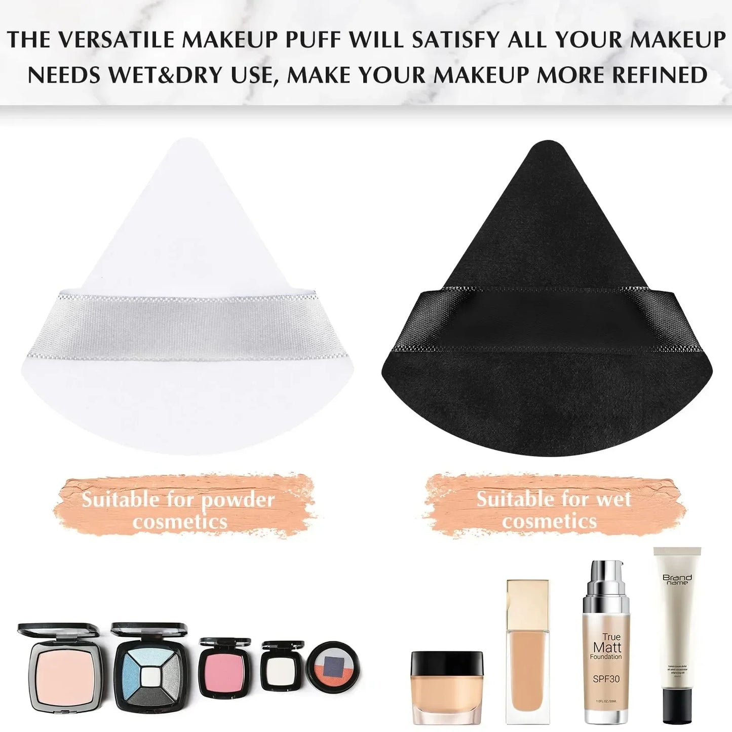 10/20Pcs Triangle Velvet Powder Puff Pizza Flours Mini Face Makeup Sponge Cosmetics Washable Lightweight Makeup Tool