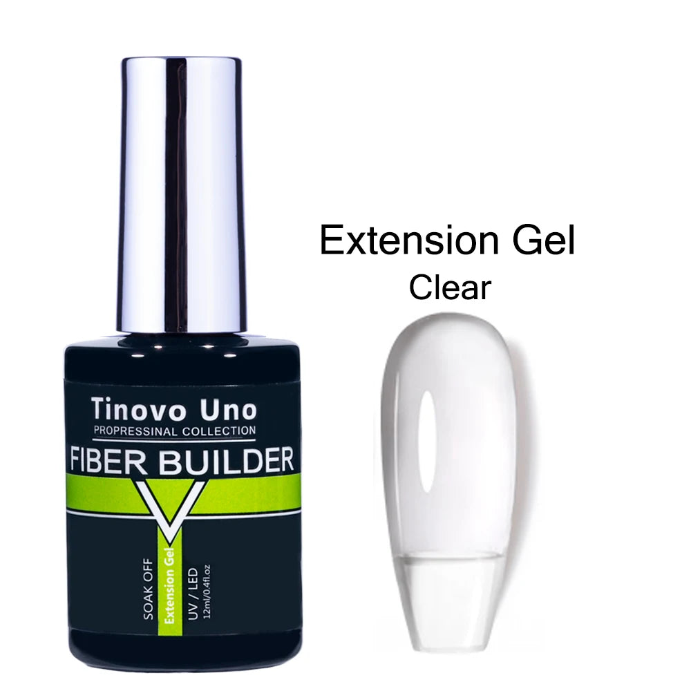 Tinovo Uno 41 Colors Builder Nail Gel in A Bottle Fiber Gel for Extensions Semi Permanent UV Building Poly Acrylic Nails Liquid