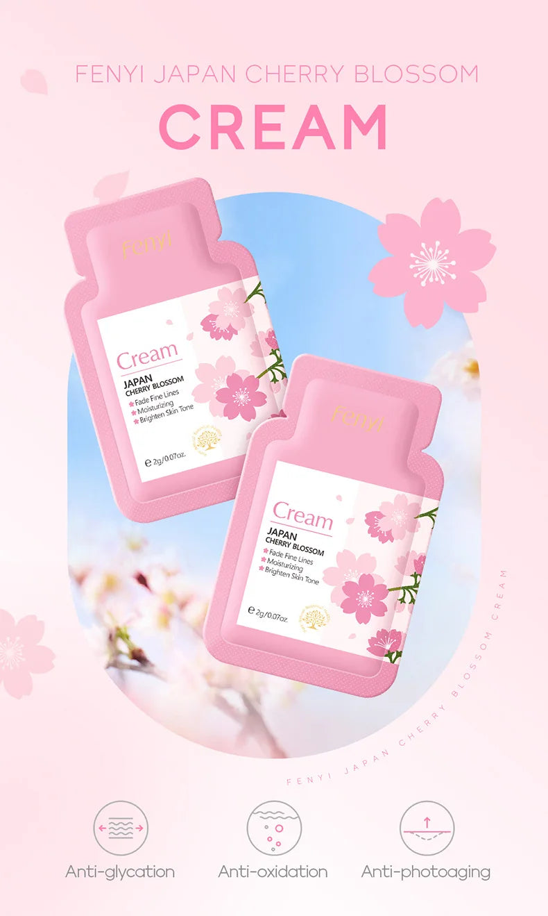 4pcs Skincare Sets Sakura Cleanser Face Cream Toner Eye Cream Deep Cleansing Moisturizer Oil Control Skin Care Kit Travel Outfit