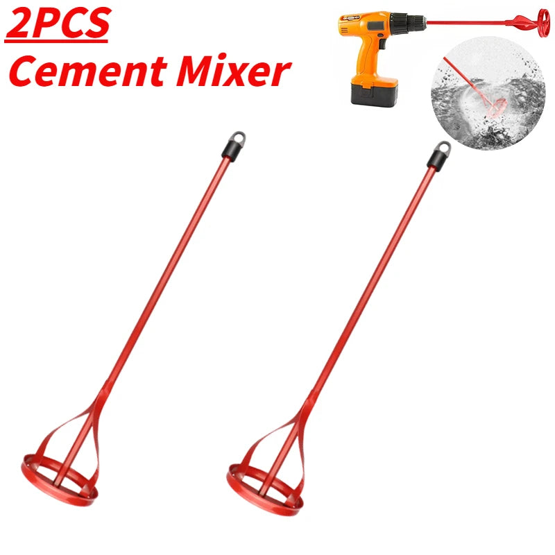 1-5PCS Hexagon Shaft Plaster Paint Mixer Mixing Paddle Rod Electric Drill Construction Agitator Mud Grouting Mortar Tool