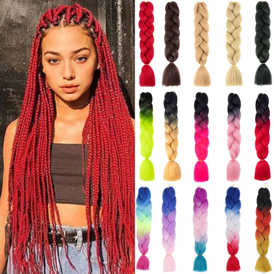 24 Inches DIY Jumbo Braiding Hair Synthetic Hair Extensions Afro Ombre Crochet Braid Hair Wholesale For Women Viralgem Store