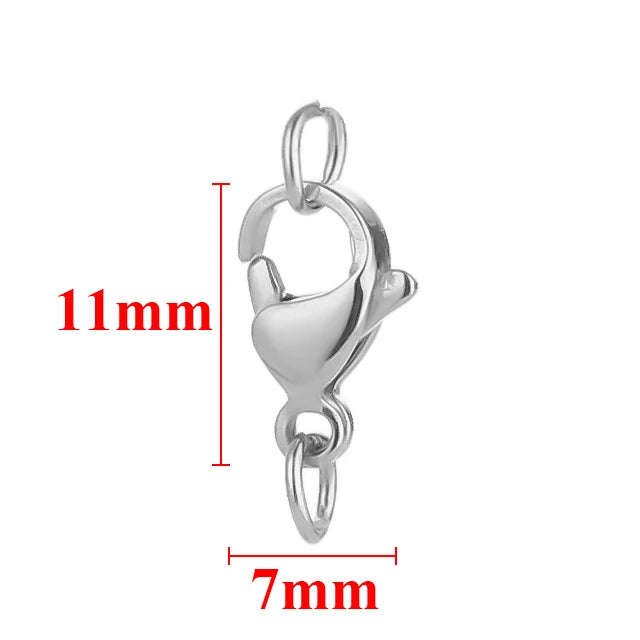 25Pcs Stainless Steel Lobster Clasps Jump Rings Hooks Connector Bracelet Necklace Chains DIY Jewelry Making Findings Supplies