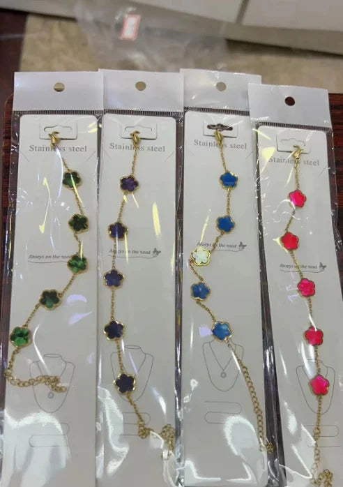 Stainless Steel Non Fading Minimalist Creative Plant Live Leaf Petal Flower Pendant Necklace Earrings Bracelet Jewelry Set Viralgem Store