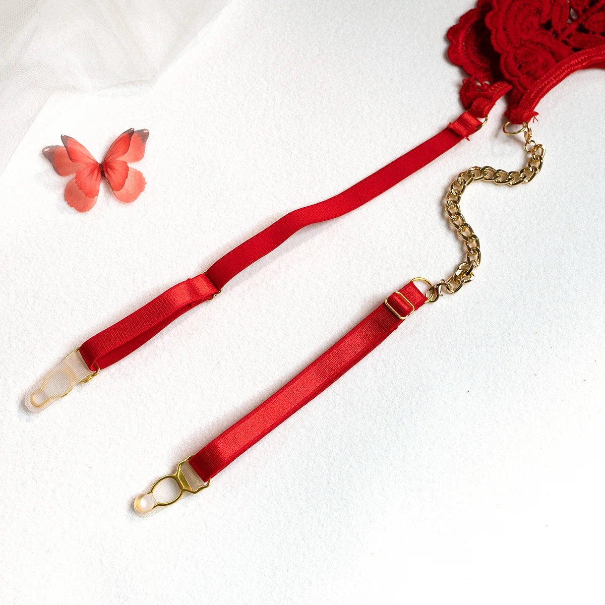 Yimunancy 2-Piece Flroal Lace Erotic Set Women Cut Out  Fashion Chain Decorated Lingerie Set Sexy Brief Kit Viralgem Store