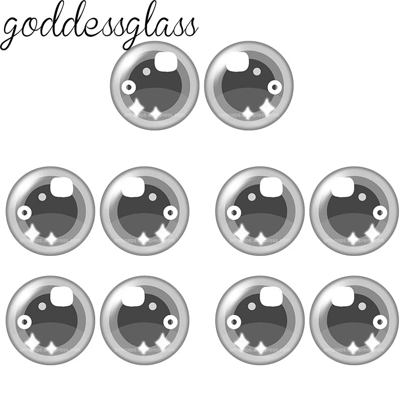 5pairs Cartoon Glass Doll eye Cute Pupils Stars 12mm/18mm/20mm/25mm Round cabochon flat back Making findings Jewelry