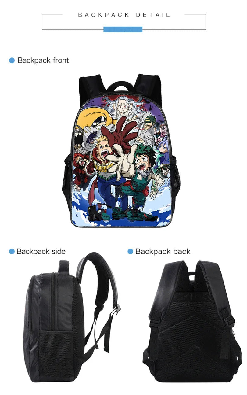 3pcs/Set Backpack Harajuku Dinosaur 3D Print School Student Bookbag Anime Laptop Daypack Lunch Bag Pencil Case