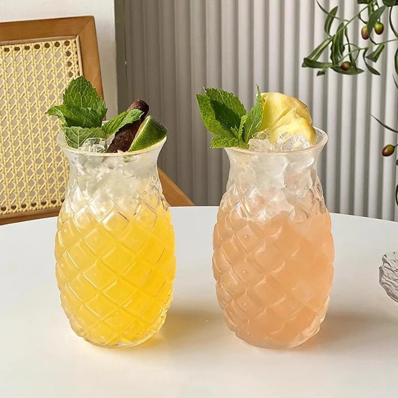 250ml-865ml INS Glass Cup Pineapple Shape Coffee Mug Transparent Cocktail Bar Beverages Soda Water Juice Mugs Cup Drinkware Viralgem Store