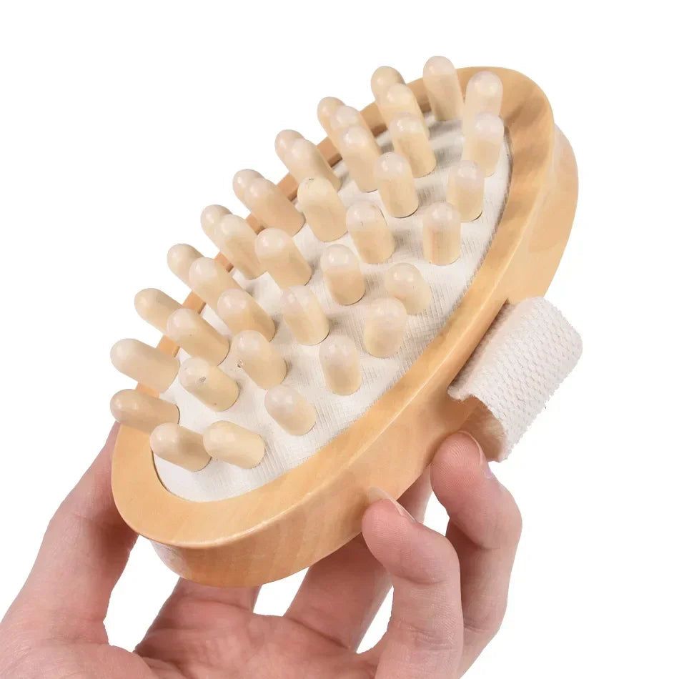 2 In 1 Dry Skin Body Massage Brush Natural Bristle Dead Skin Remover Anti Cellulite Exfoliates Blood Circulation Massage Tools Viralgem Store