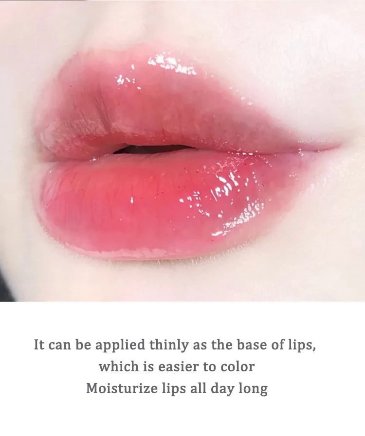 1PC Lip Oil Honey Peach Lip Care Moisturizing Unisex Lip Balm Fade Lip Lines Lip Masks Not Sticky Glossy Clear Lip Gloss Primer