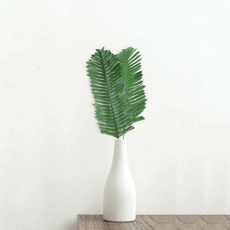 10/20pcs Artificial Green Palm Leaves Tropical Monstera Silk Turtle Leaves for Hawaiian Luau Beach Wedding Party Home Decoration