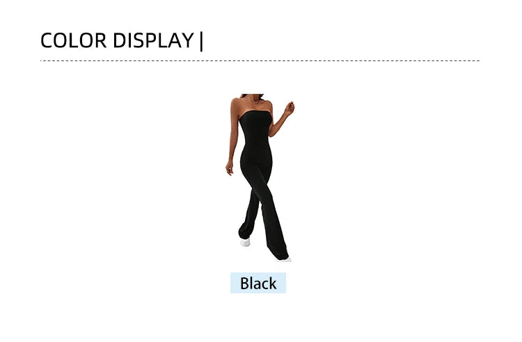 2025 Summer New Women's Bustier Jumpsuit Temperament Elegant Solid Color One-Piece Pants Pants Leg Slim Hip-Lifting Jumpsuit