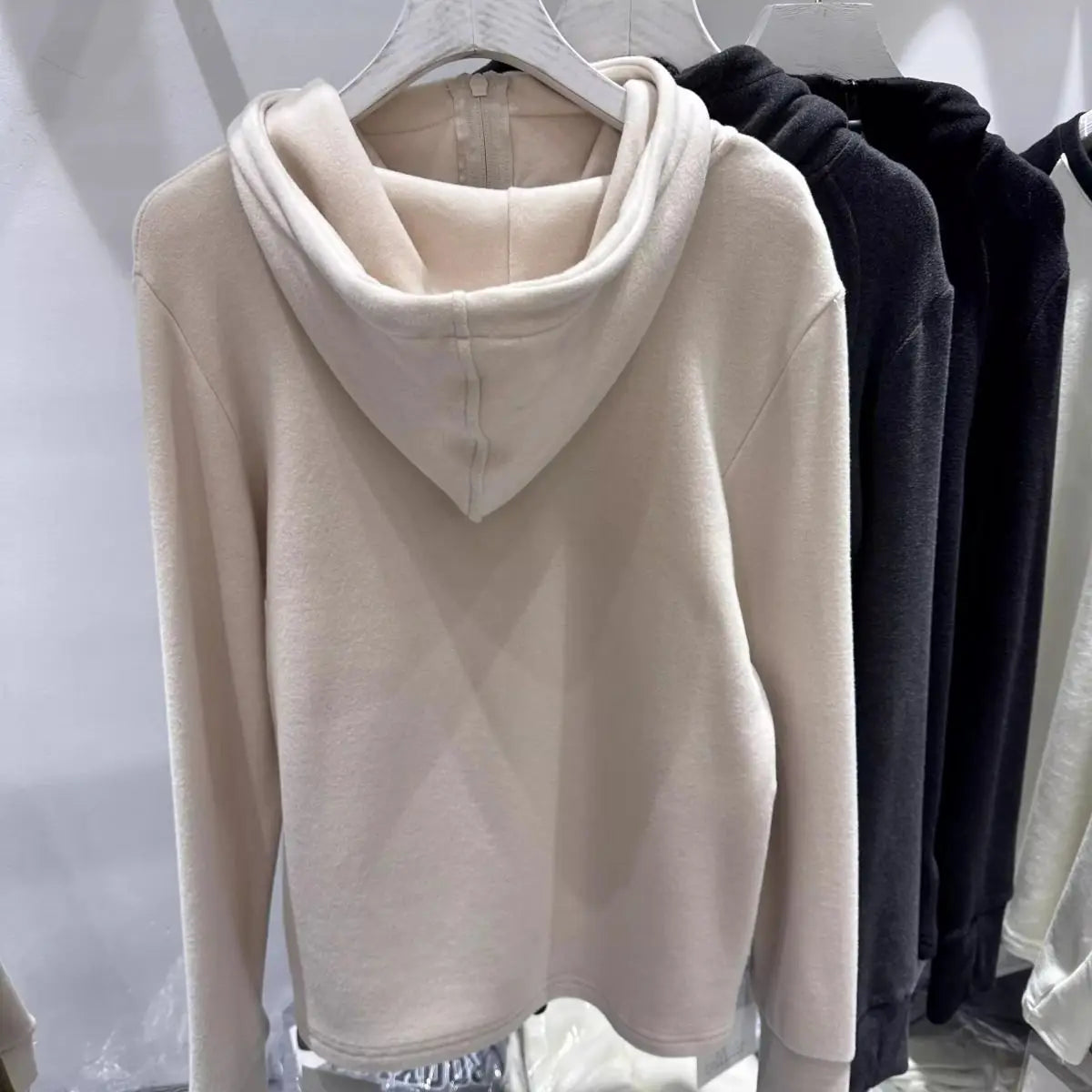 With Hat  Hoodies for Women Half-zip Simple Solid Korean Fashion All-match Streetwear Chic Design Causal Autumn Winter Tops Y2k