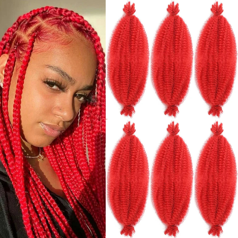 Springy Afro Twist Hair 24 Inch Synthetic Hair Extension,  Pre-Separated Marley twist Braiding Hair for Faux Locs Crochet Hair