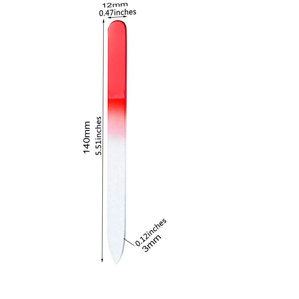 5pcs Glass Nail File Fingernail Files For Natural Nail Double-Sided Ombre Etched Travel Filer Professional Manicure Nail Tools *