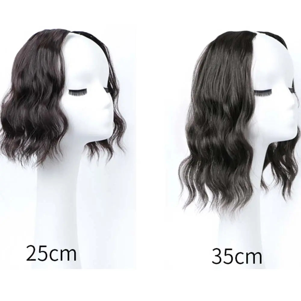 1PC Synthetic Curly Pad Hair Piece Top Two Side Invisible Thickened Hair Root Pad Fluffy Wavy High Natural Hair Extension