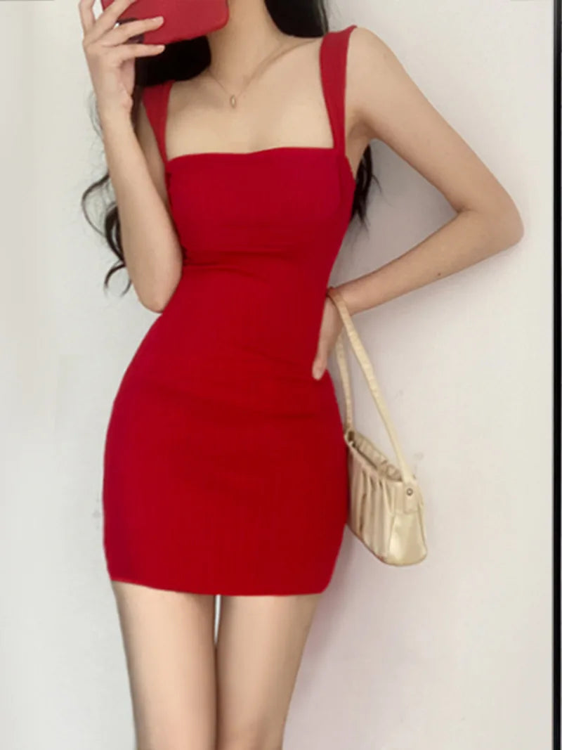 WOMENGAGA Red Dress Mini Summer 2023 New Sexy Short Female Dress Elegant Hot Sexy Korean Women Dresses Sweet 2023 94S6 Viralgem Store