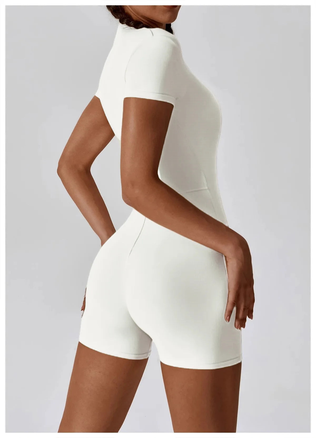 Women's Zipper Short-Sleeve Yoga Jumpsuit - Quick-Dry Breathable Tight Fitness Onesie for Gym Running Sportswear Viralgem Store