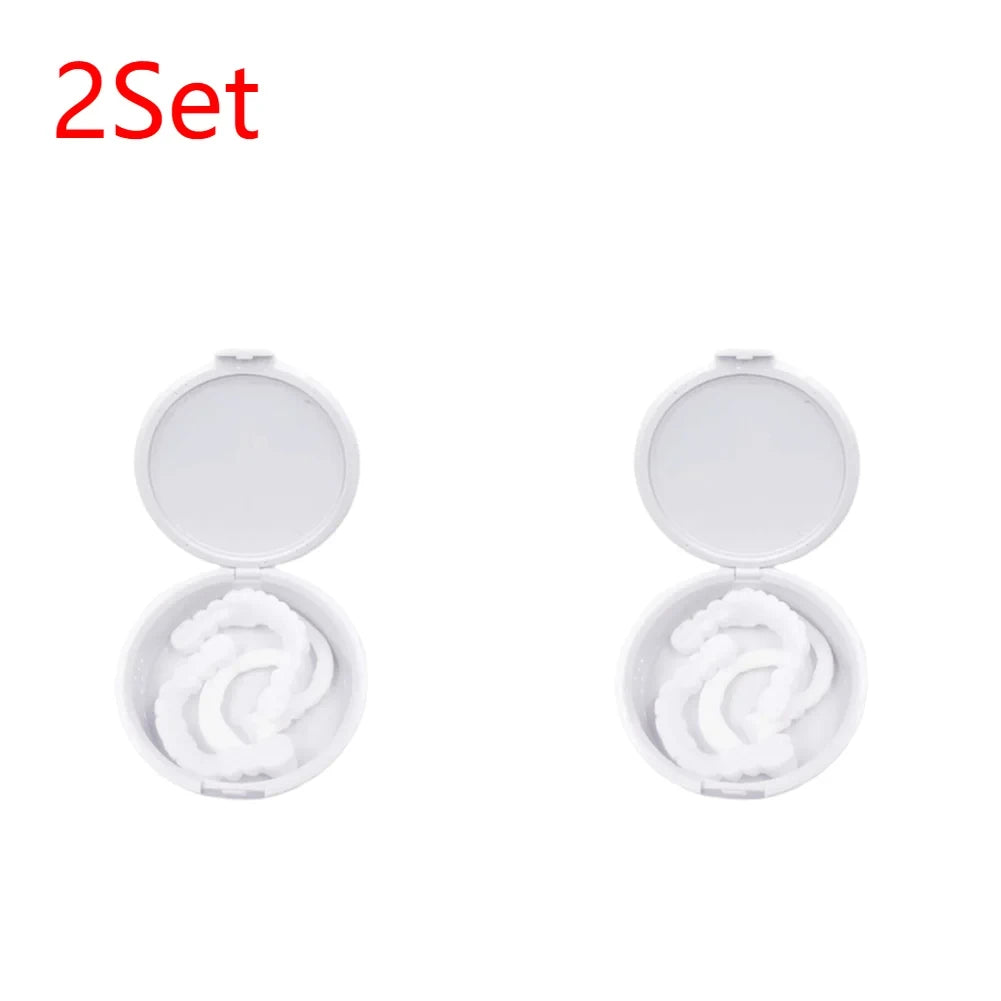 1-5Set Upper Lower Temporary Fit Fake Teeth Cosmetic Denture Smile Veneers False Teeth Brace Cover Upper False Tooth Cover Snap Viralgem Store