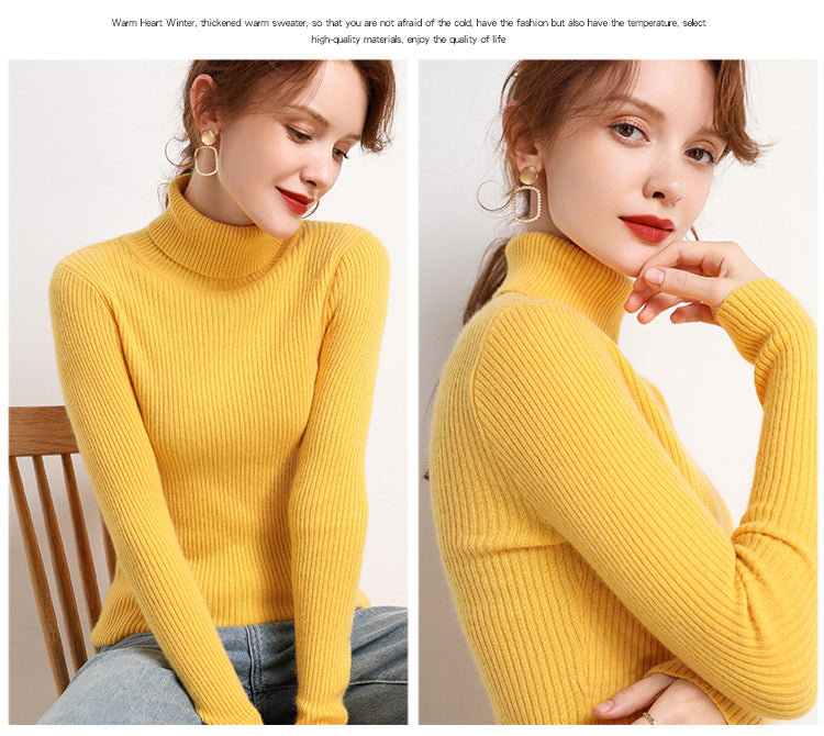 Women Turtleneck Sweater Knitted Soft Pullovers Cashmere Jumpers Basic Soft Sweaters For Women 2024 Autumn Winter