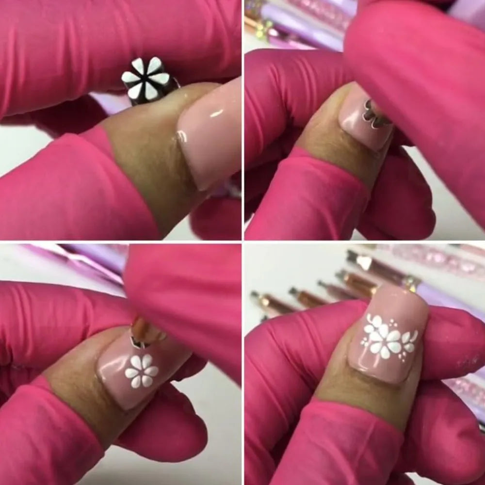 10/6/4pcs Nail Art Stamp Pen Set Handicraft Graffiti Flower Nail Templates Stamper Polishing Painting Drawing DIY Manicure Tools