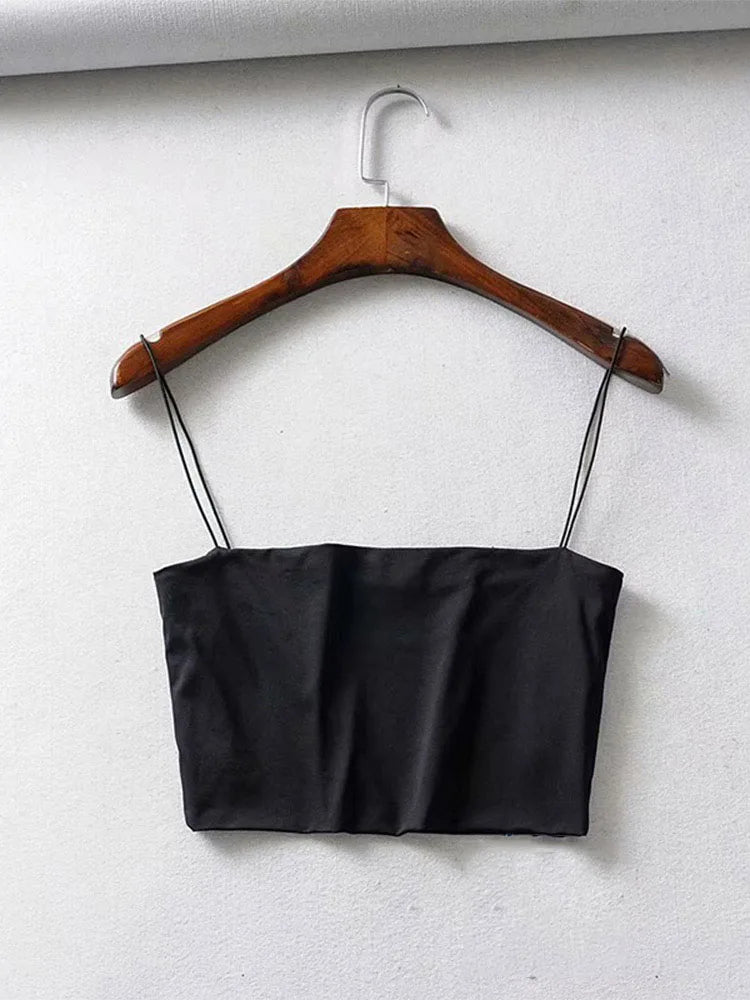 2023 Summer Women's Crop Top Sexy Elastic Cotton Camis sleeveless Short Tank Top Bar Viralgem Store