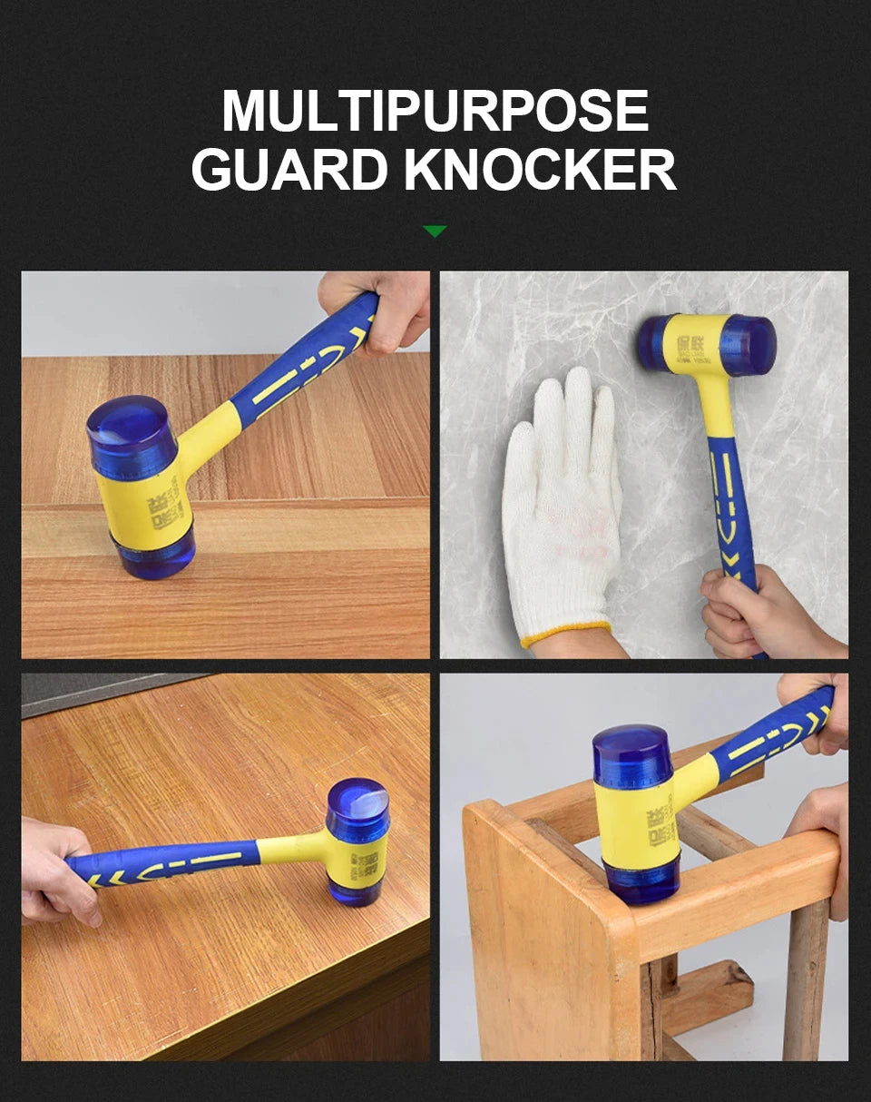 25/30/35/40/45mm Rubber Hammer Double Faced Work Glazing Window Nylon Hammer with Round Head and Non-slip Handle DIY Hand Tool