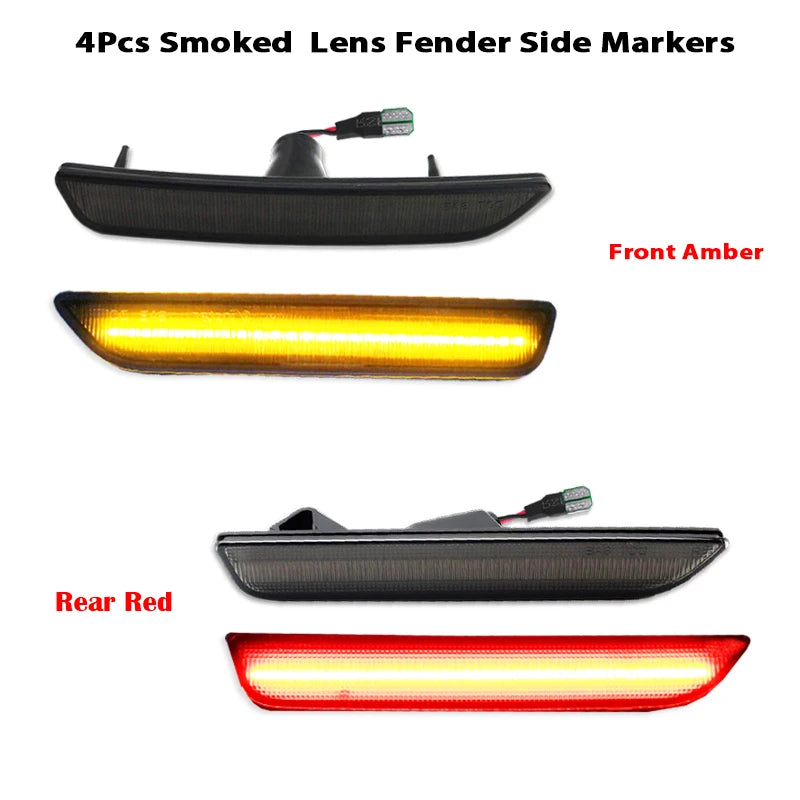 2pcs Car Front Rear Bumper Side Marker Light White For Ford Mustang Base GT Shelby GT500 Boss 302 2010 2011 2012 2013 2014